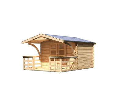 Karibu Gartenhaus Bayreuth 3 inkl. Vordach und Terrasse