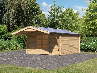 Karibu Gartenhaus Bayreuth 6 mit Vordach