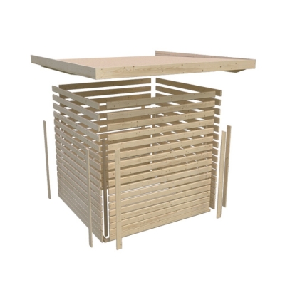 Karibu Gartenhaus Gerätehaus Mühlendorf 4 mit 260 cm Schleppdach + Seiten- und Rückwand - 19 mm