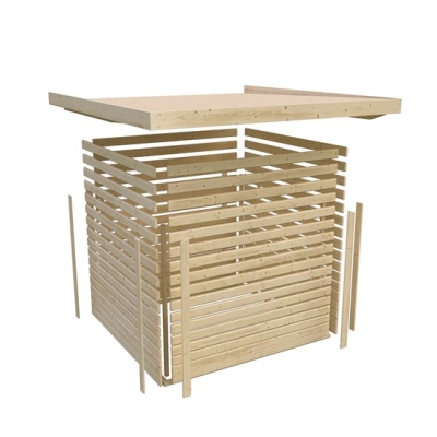 Karibu Gartenhaus Gerätehaus Mühlendorf 3 mit 240 cm Schleppdach + Rückwand - 19 mm