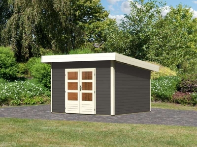 Karibu Gartenhaus Northeim 4 terragrau 38 mm