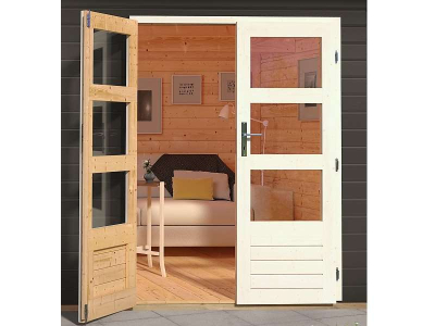 Karibu Gartenhaus Northeim 4 terragrau mit Anbaudach 3,30m