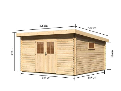 Karibu Gartenhaus Torgau 6 natur in 40mm