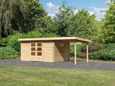 Karibu Gartenhaus Trittau 5 inkl. Anbaudach 2 m