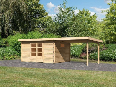 Karibu Gartenhaus Trittau 5 inkl. Anbaudach 3 m