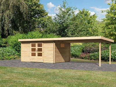 Karibu Gartenhaus Trittau 5 inkl. Anbaudach 4,4 m