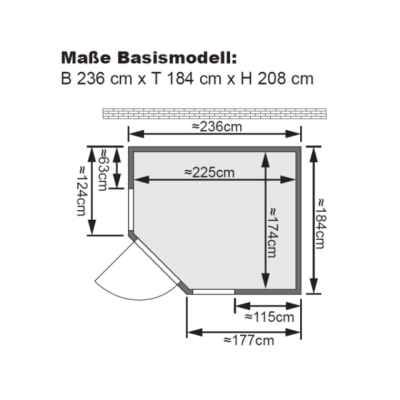 Karibu SINAI 3 Massivholzsauna mit Eckeinstieg 40 mm