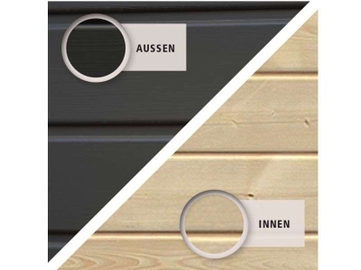 Karibu Woodfeeling Gartenhaus Neuruppin 3 terragrau 28 mm