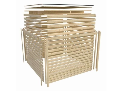 Karibu Woodfeeling Gartenhaus Neuruppin 3 terragrau 28 mm