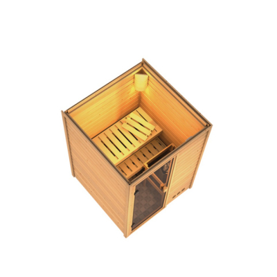 Karibu Woodfeeling Sauna SVENJA - 38 mm Massivholz Fronteinstieg