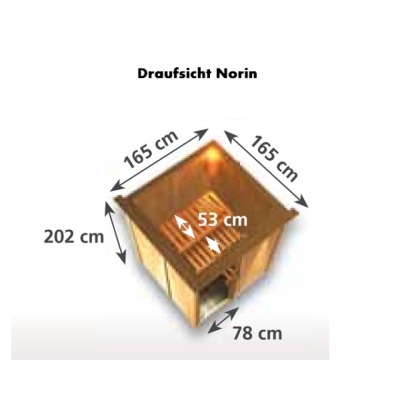 Karibu Sauna Norin mit Fronteinstieg 68 mm