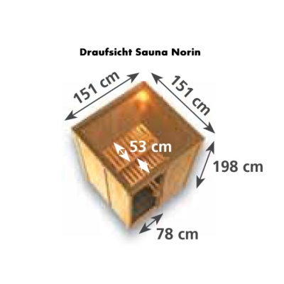 Karibu Sauna Norin mit Fronteinstieg 68 mm