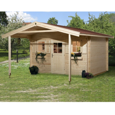 Weka 45 mm Weekendhaus 138 A mit Vordach (200 cm) in 2 Grössen