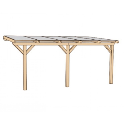 Weka Terrassenüberdachung 672 aus leimholz Grösse 1-5