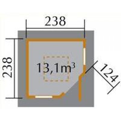 Weka 28 mm Gartenhaus 149 5-Eck mit Dachaufsatz in 2 Grössen