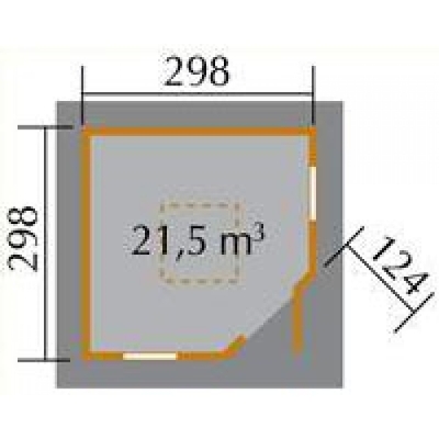 Weka 28 mm Gartenhaus 149 5-Eck mit Dachaufsatz in 2 Grössen