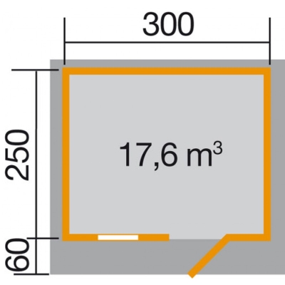 Weka Gartenhaus Premium45FT 131 mit Vordach 60 cm