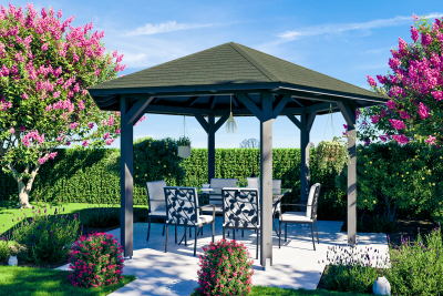 Skanholz Pavillon Nancy 3, Leimholz, grau