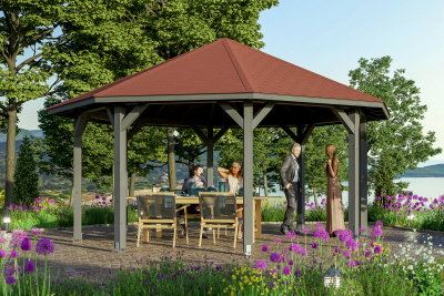 Skanholz Pavillon Nice 3, Leimholz, grau