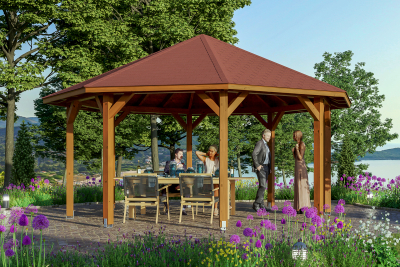 Skanholz Pavillon Nice 3, Leimholz, nussbaum