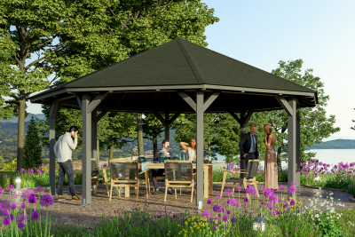 Skanholz Pavillon Nice 4, Leimholz, grau