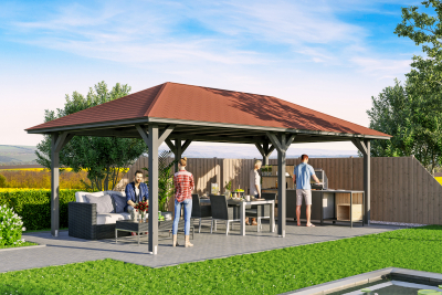 Skanholz Pavillon Orleans 2, Leimholz, grau