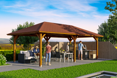 Skanholz Pavillon Orleans 2, Leimholz, nussbaum