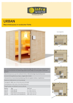 Sauna Urban Gerade Ausführung Variante 1