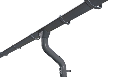 Regenrinnen-Set für Pavillon Cannes 3, Stahl, verzinkt u. anthrazit beschichtet