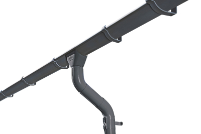 Regenrinnen-Set für Pavillon Orleans 2, Stahl, verzinkt u. anthrazit beschichtet