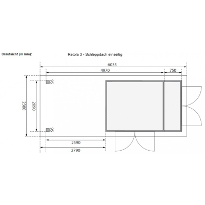 Karibu Woodfeeling Gartenhaus Retola 2/3/4/5/6 inkl. Anbauschrank u. 280 cm Schleppdach