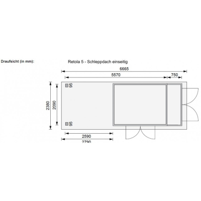 Karibu Woodfeeling Gartenhaus Retola 2/3/4/5/6 inkl. Anbauschrank u. 280 cm Schleppdach