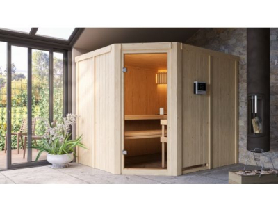 Woodfeeling Sauna HORNA (Eckeinstieg) 68mm
