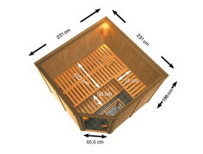 Woodfeeling Sauna YSTAD 68mm (Eckeinstieg)