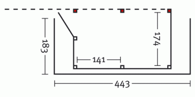 Seitlicher Anbau für Walmdach Einzel Carports mit schwarzer Blende