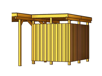 Seitlicher Anbau für 90er Flachdach Doppel-Carport