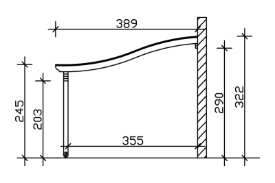 Terrassenüberdachung Verona 434 x 389 cm, Leimholz, natur + 4 Lasuren nach Wahl