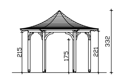 Skanholz Pavillon Versailles, Leimholz, grau