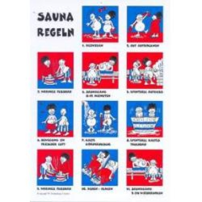 Saunaregeln 3-sprachig D/E/F