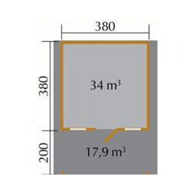 Weka Gartenhaus Typ 135 A in 28 mm mit Vordach (200 cm) 2 Grössen