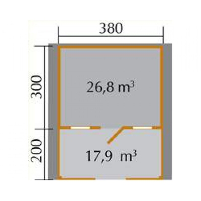 Weka Gartenhaus Typ 135 B in 45 mm mit Vordach +Terrasse, 2 Grössen