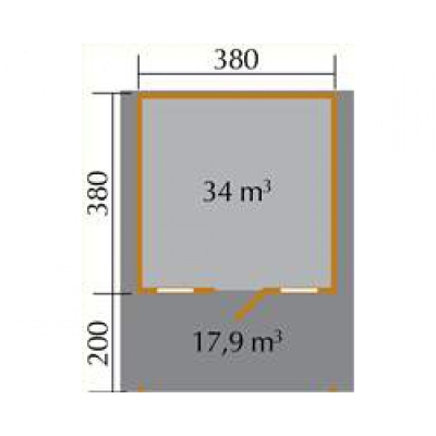Weka Gartenhaus Typ 135 A in 45 mm mit Vordach (200 cm) in 2 Grössen