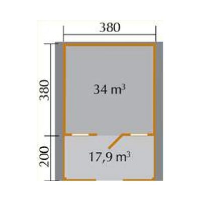 Weka Gartenhaus Typ 135 B in 45 mm mit Vordach +Terrasse, 2 Grössen