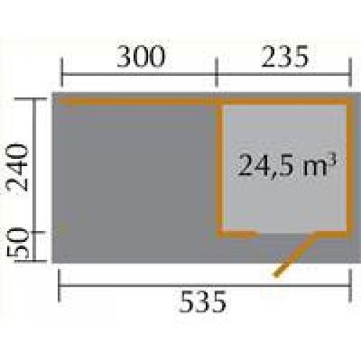 Weka 28 mm Designhaus  Lounge 3 mit Anbau (295 cm) Gr.1