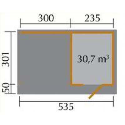 Weka 28 mm Designhaus  Lounge 3 mit Anbau (295 cm) Gr.1