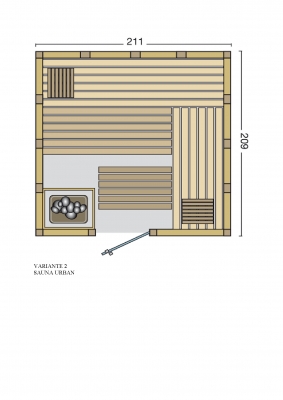 Sauna Urban Gerade Ausführung Variante 2