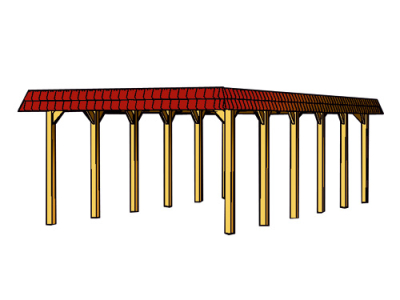 Skanholz Einzel-Carport Spreewald 396 x 893 cm