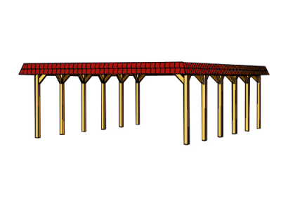 Skanholz Doppel-Carport Spreewald 585 x 893 cm