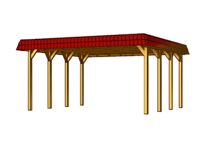 Skanholz Doppel-Carport Spreewald 585 x 589cm