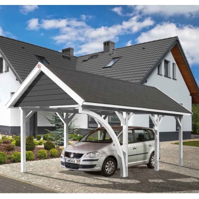 Weka Leimholz Satteldachcarport 614